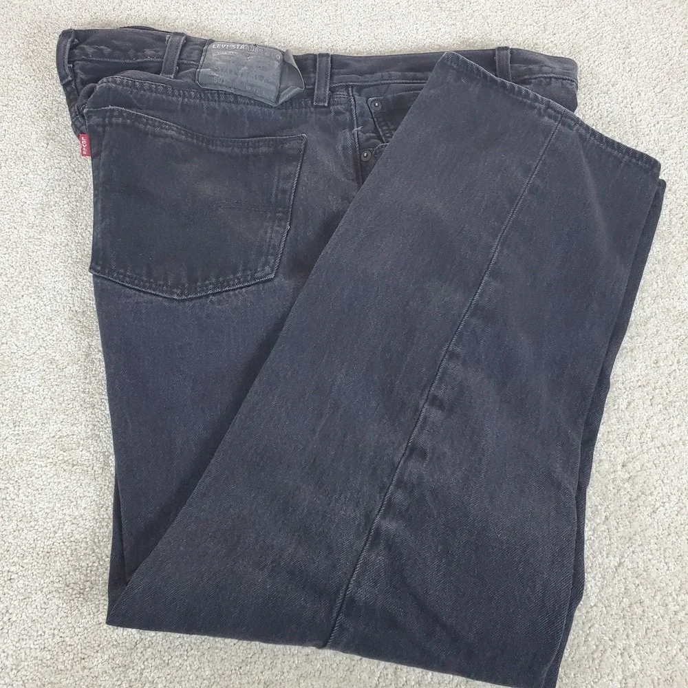LEVIS 501 Men's 42X32 ACTUAL MEASURE 40X30‎ Black Jeans Straight Button Fly Y2K